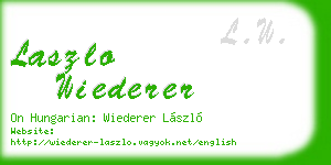 laszlo wiederer business card